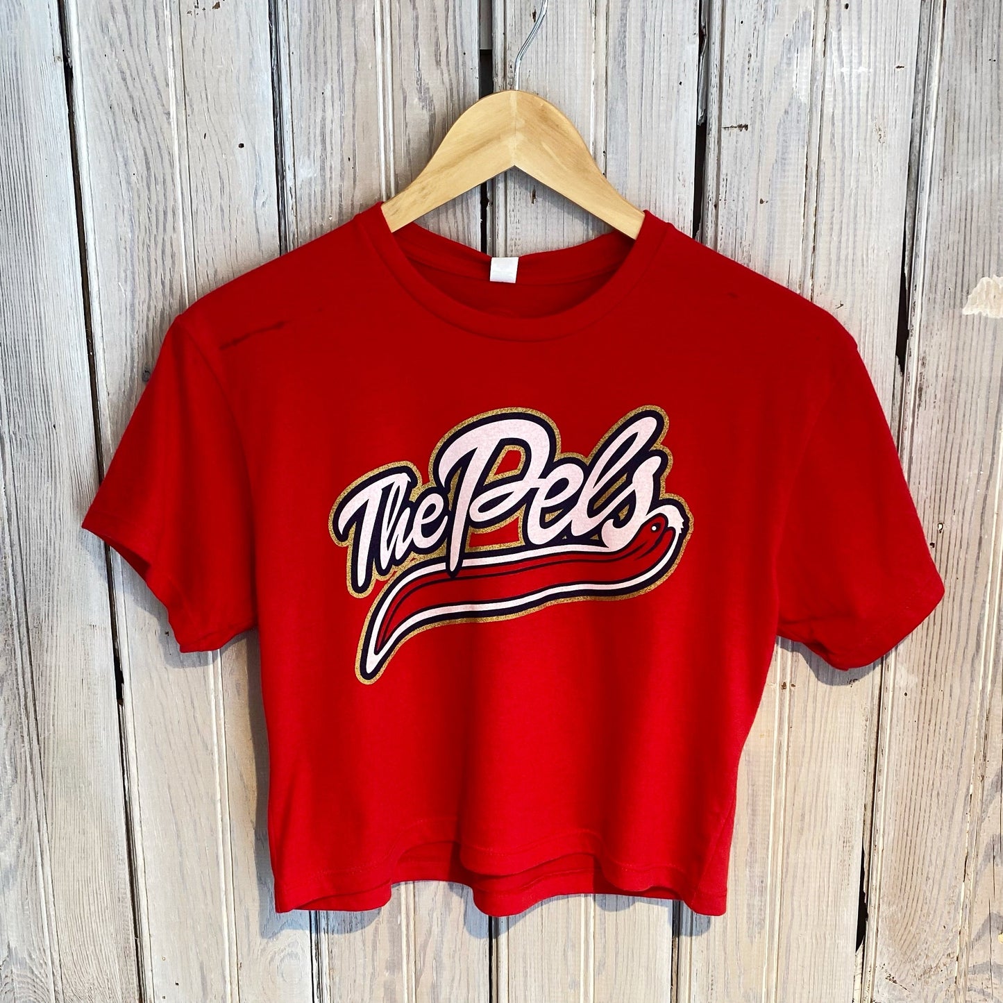 The Pels Crop Top-red