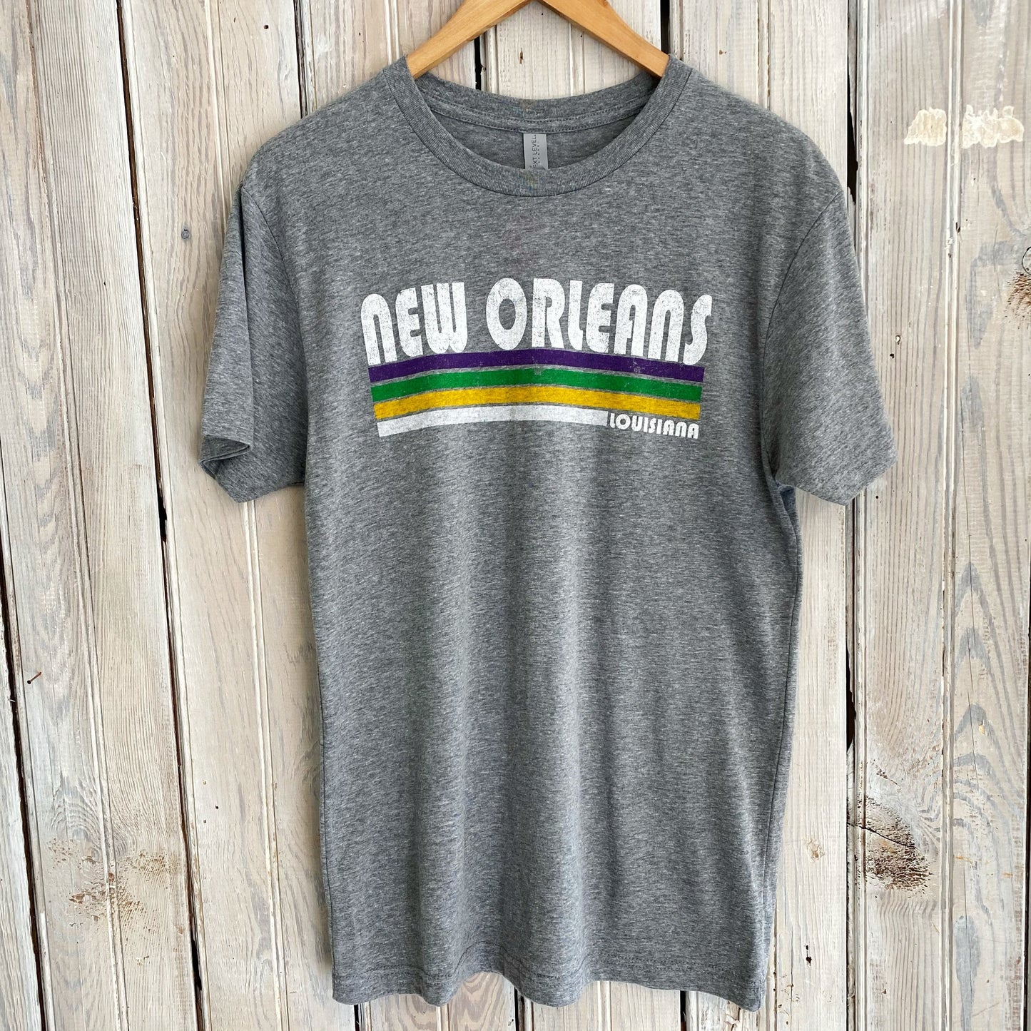 Mardi Gras NO Stripe Tee-grey