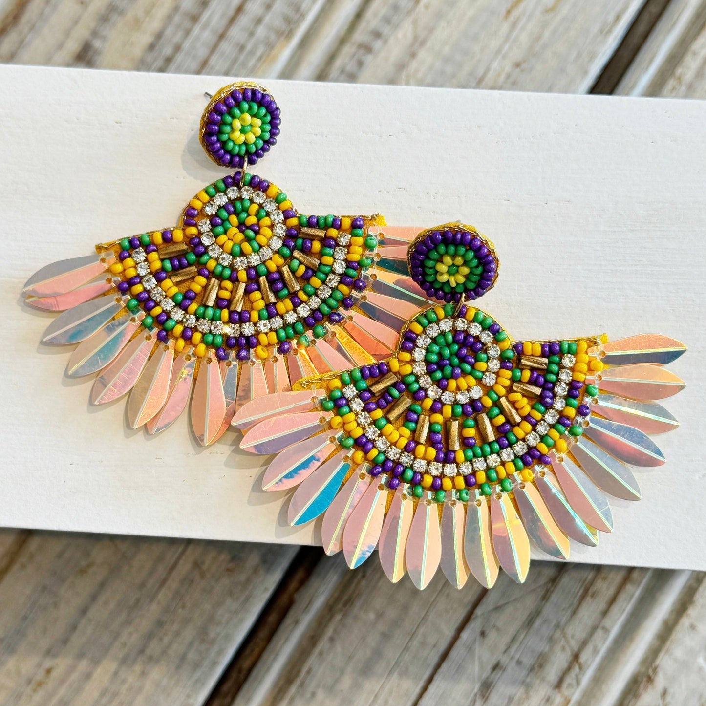 Mardi Gras Boho Earrings