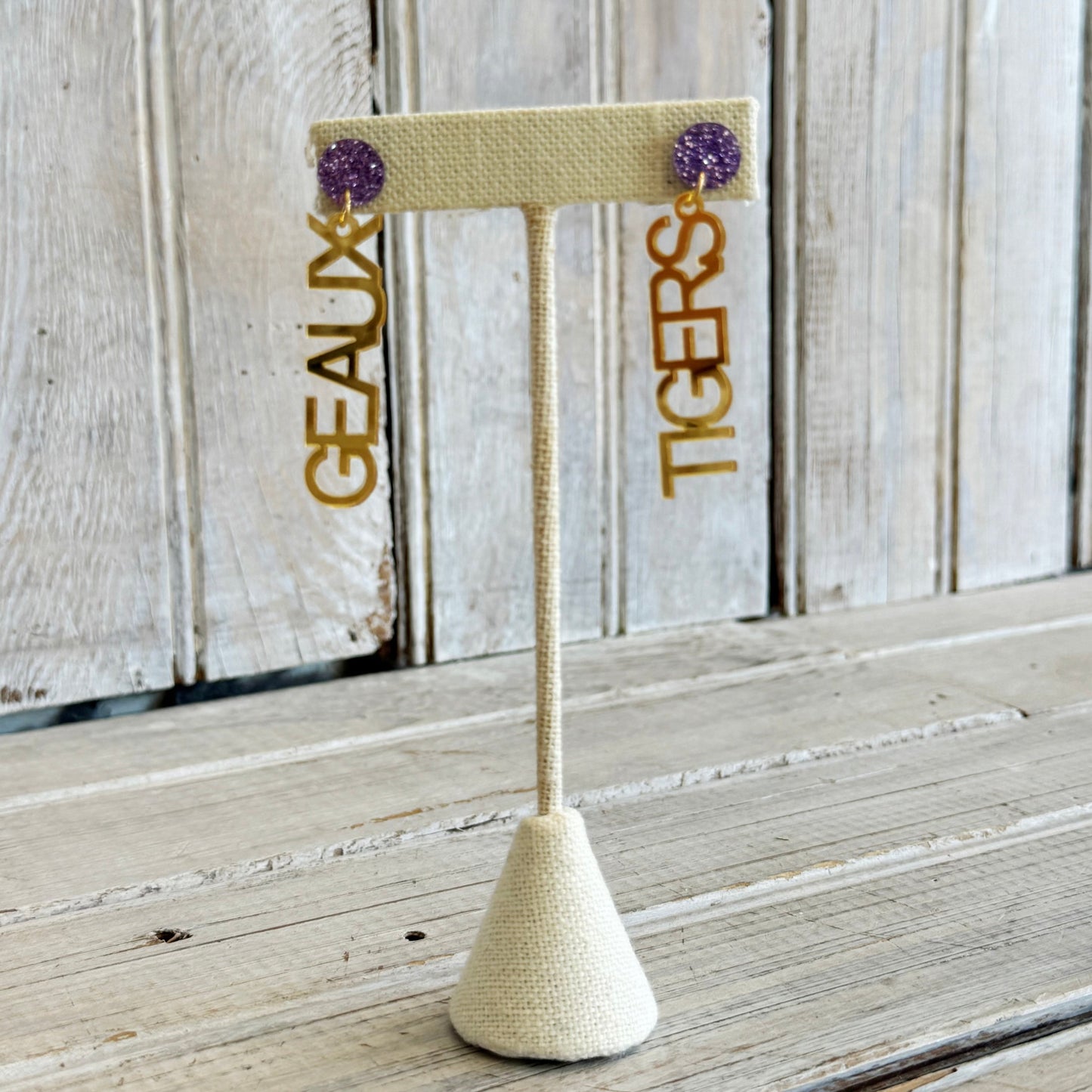 Geaux Tigers Acrylic Earrings