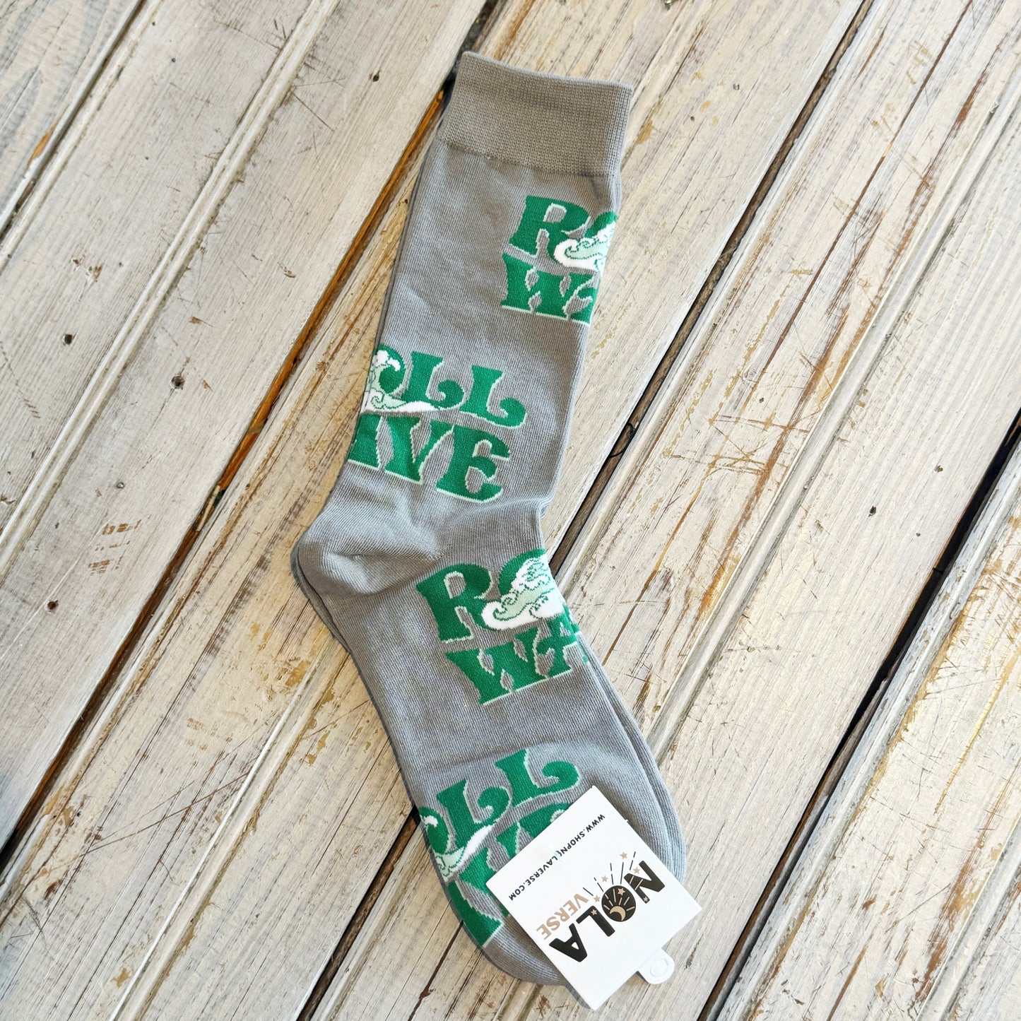 Nolaverse Roll Wave Sock-grey/green