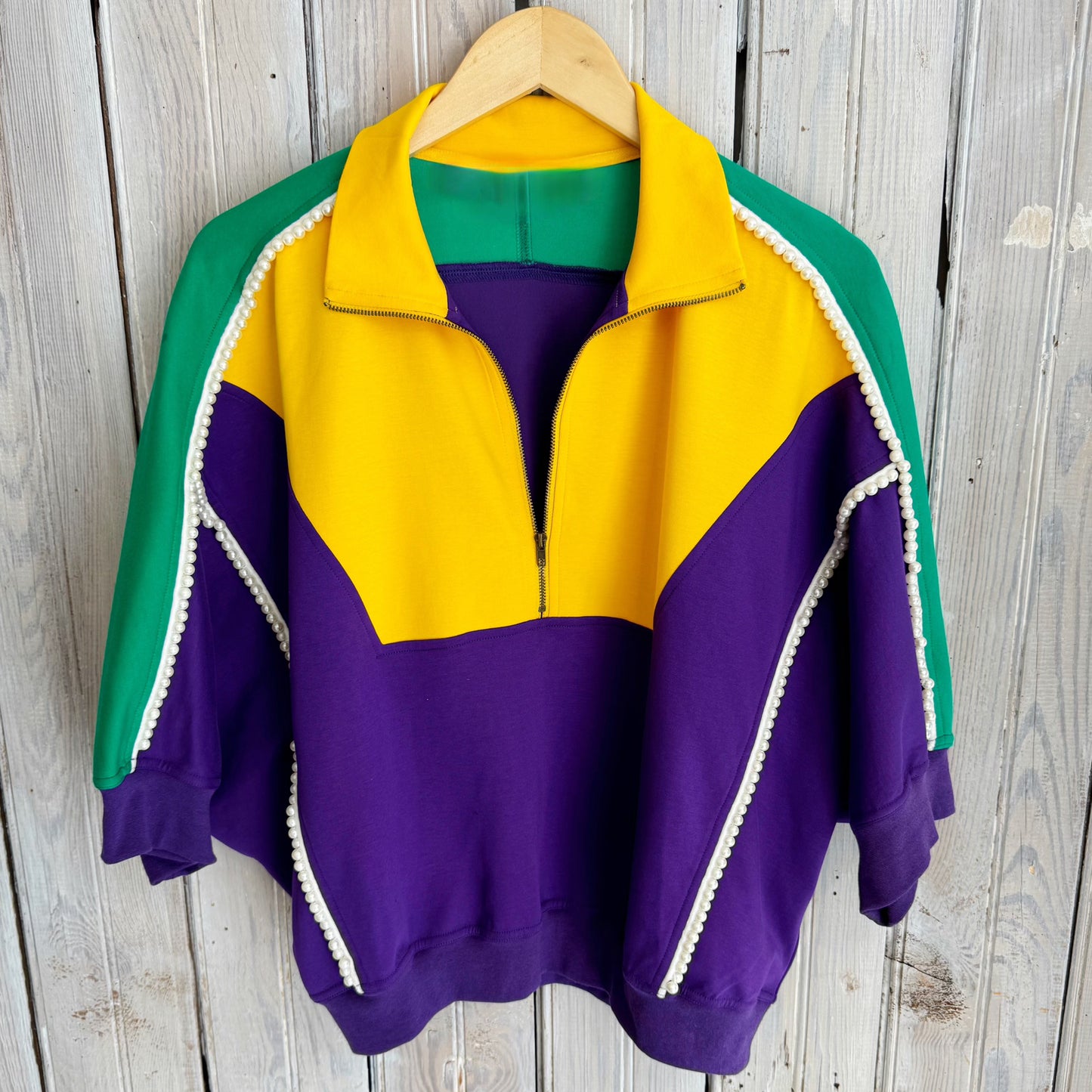 Nolaverse Pearl Mardi Colorblock S/S Zip