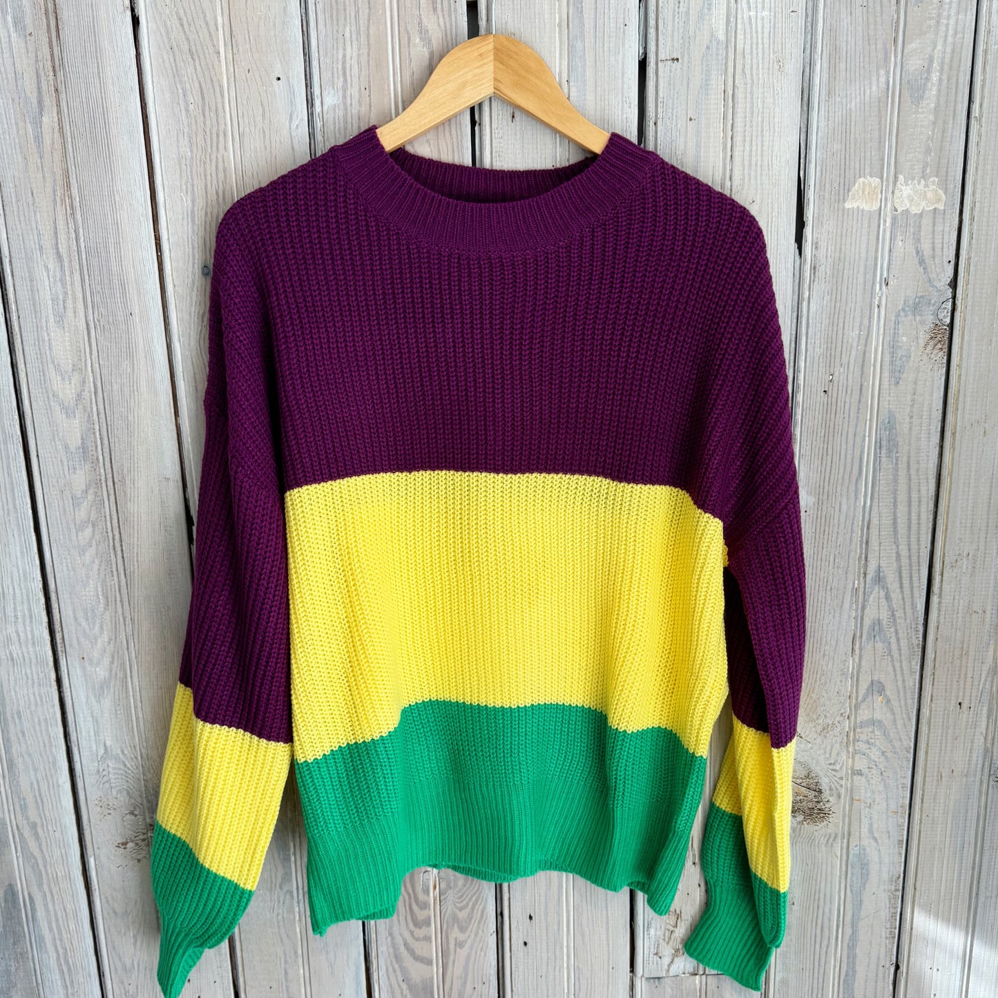 Nolaverse Mardi Gras Colorblock Sweater