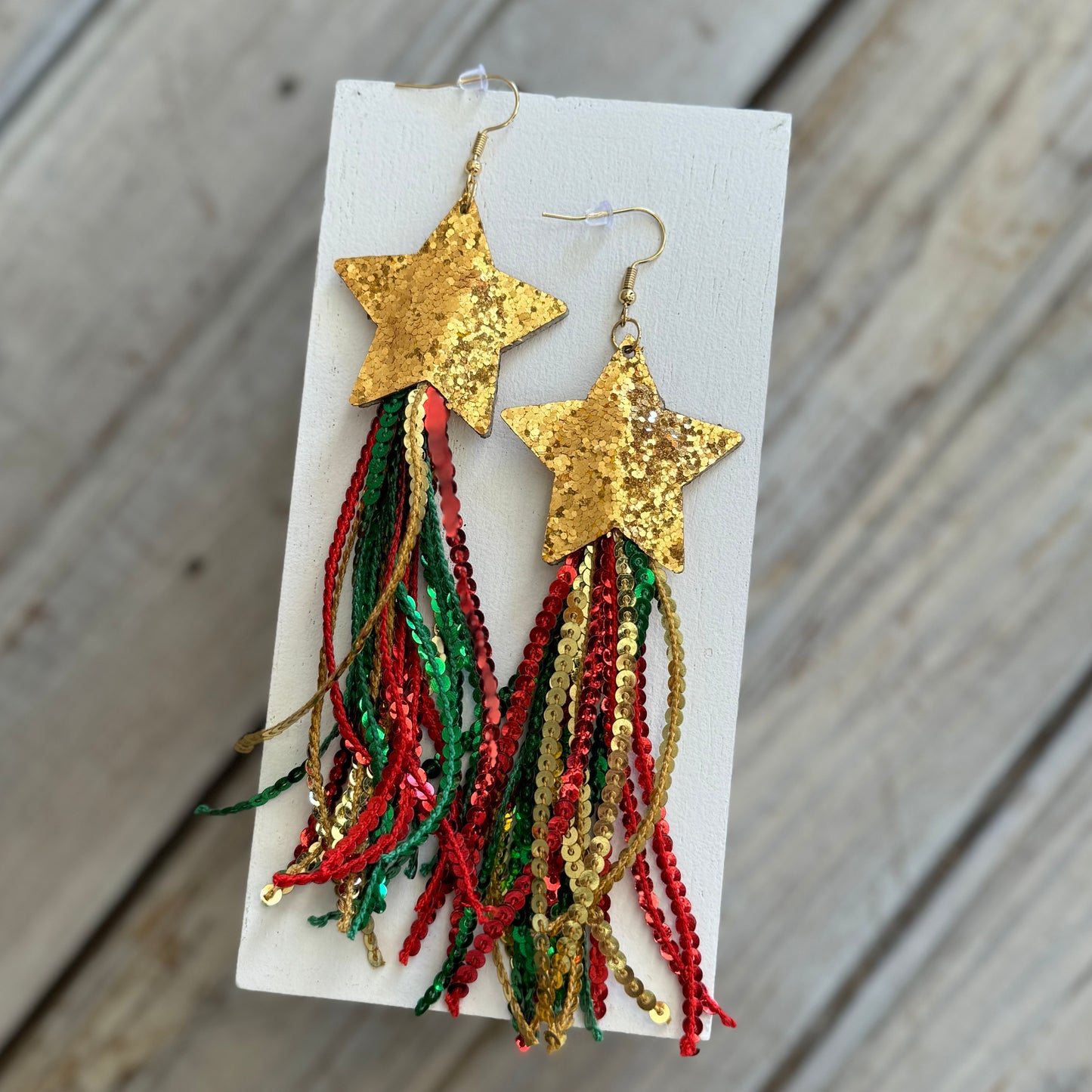 Christmas Star Fringe Earrings