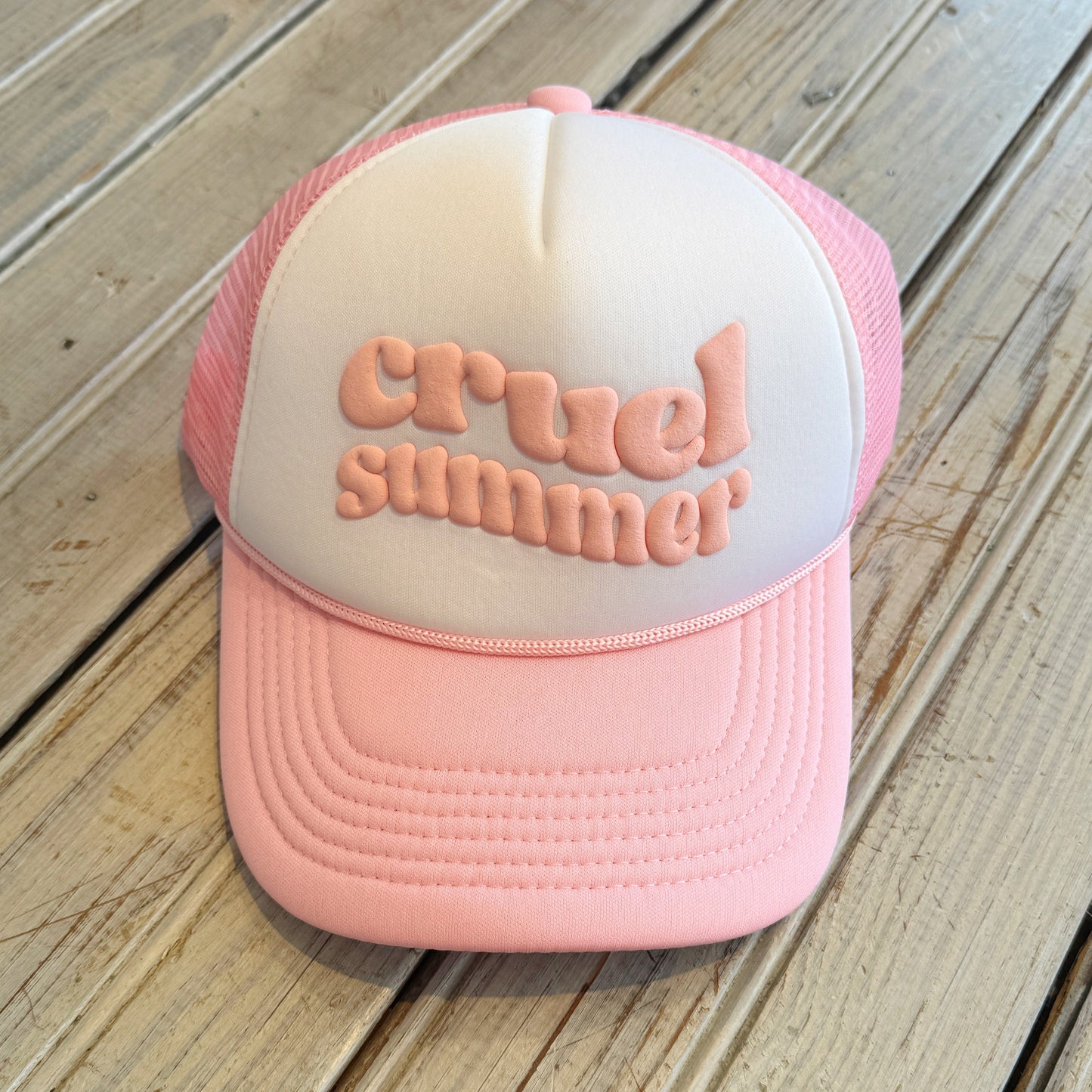 Puff Cruel Summer Hat-pink/white