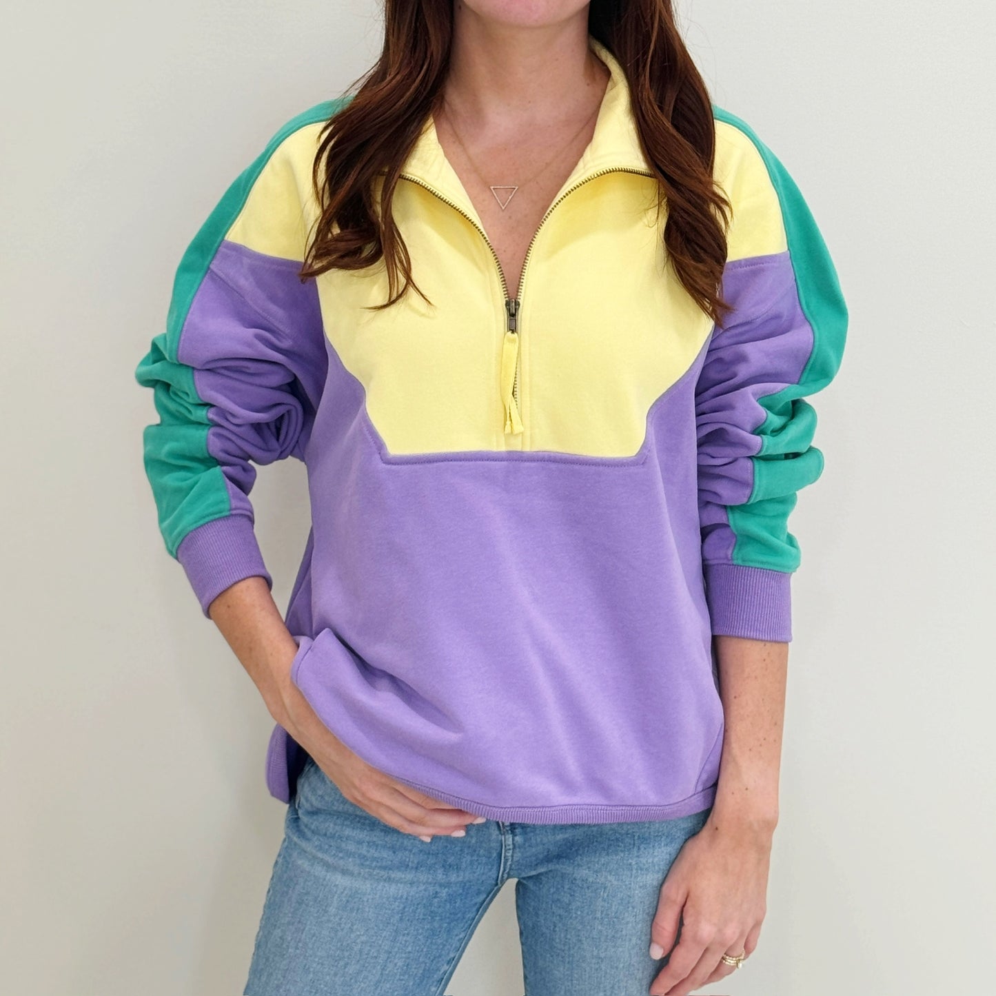 Pastel Mardi Gras 1/4 Zip Fleece