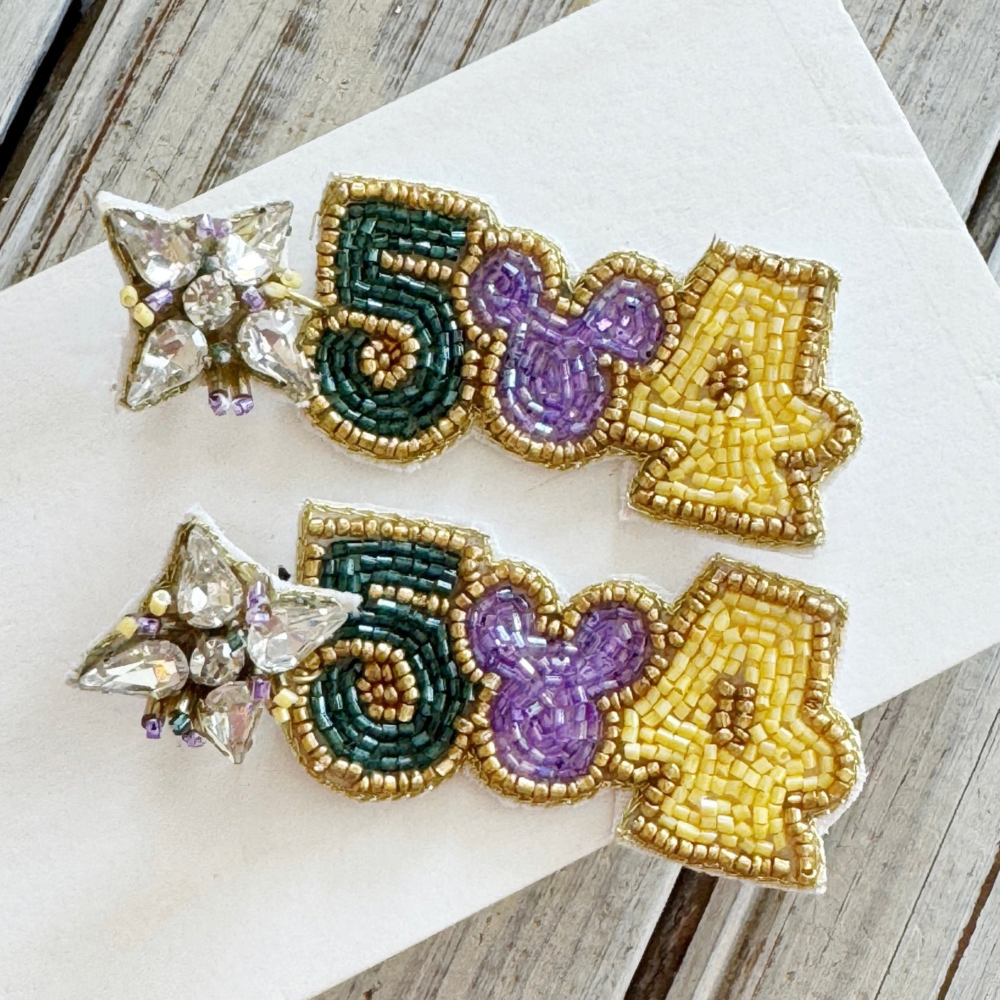 504 Mickey Beaded Earrings-multi