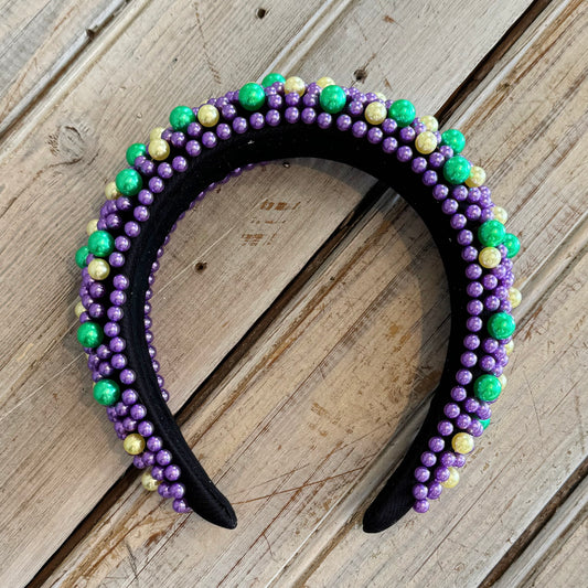 Mardi Gras Pastel Pearl Headband