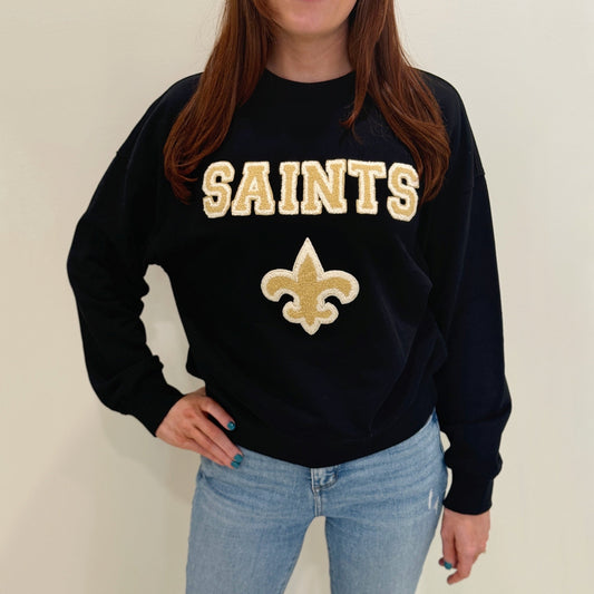 Nolaverse Saints Chenille Sweatshirt-black