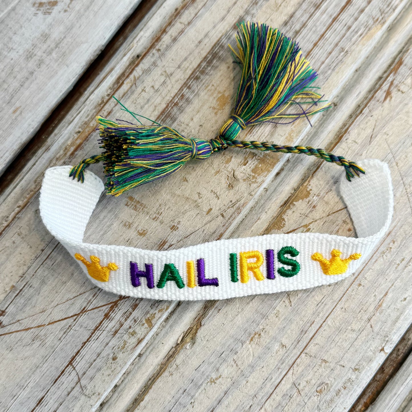 Hail Iris Embroidered Adjustable Bracelet