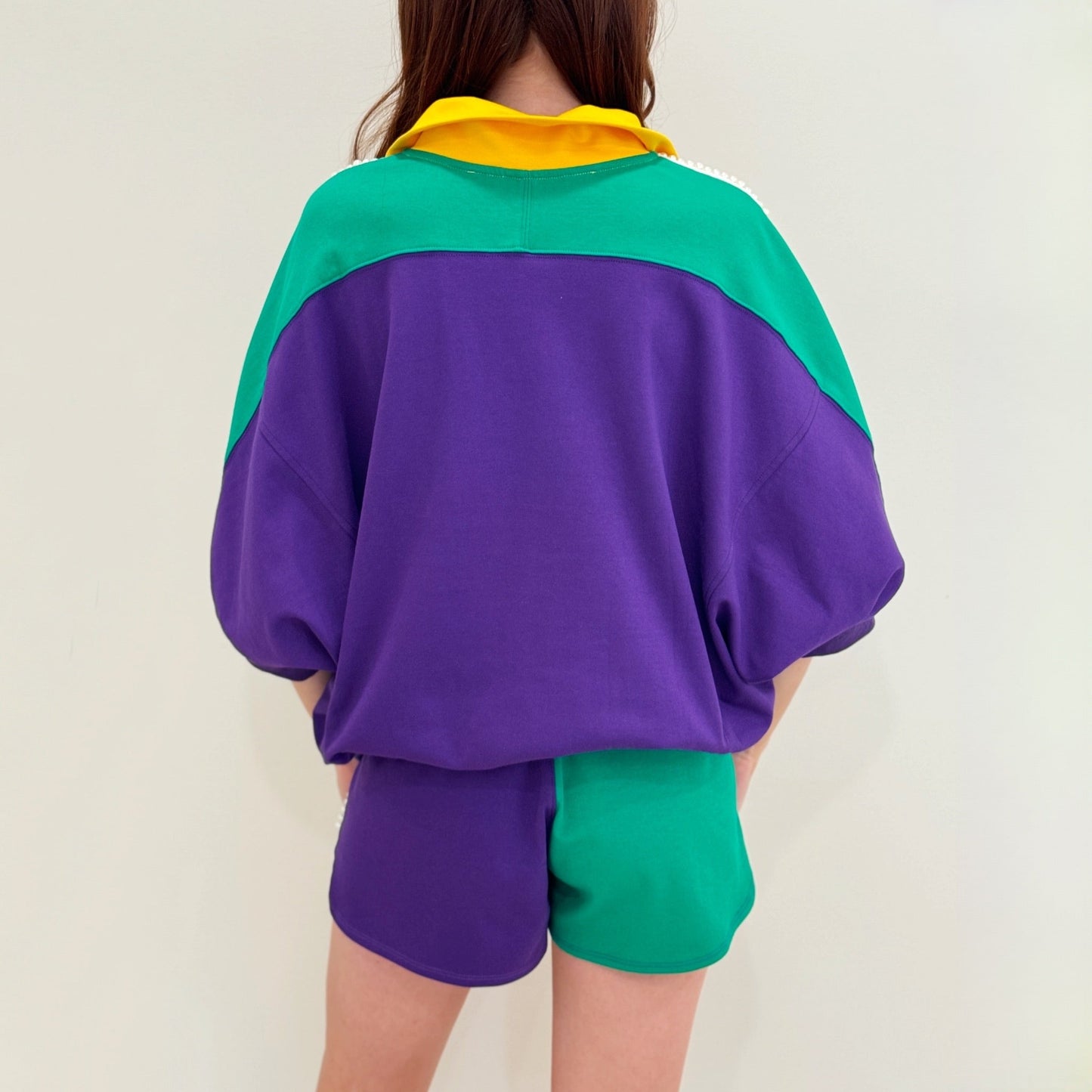 Nolaverse Pearl Mardi Colorblock S/S Zip