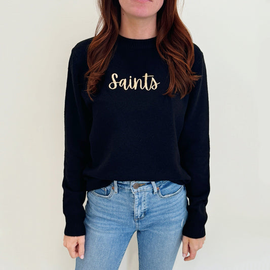 Saints Script Sweater-black