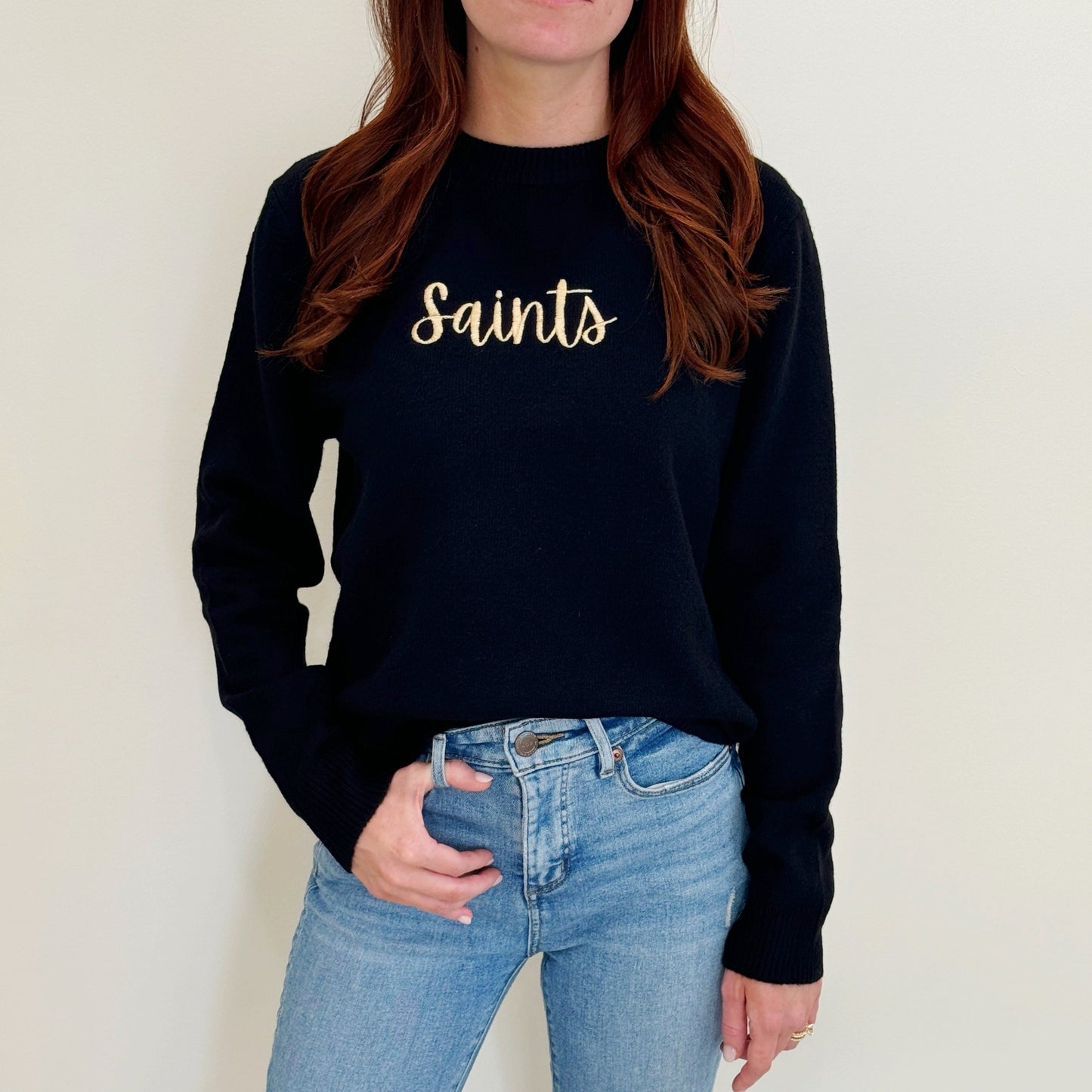 Saints Script Sweater-black