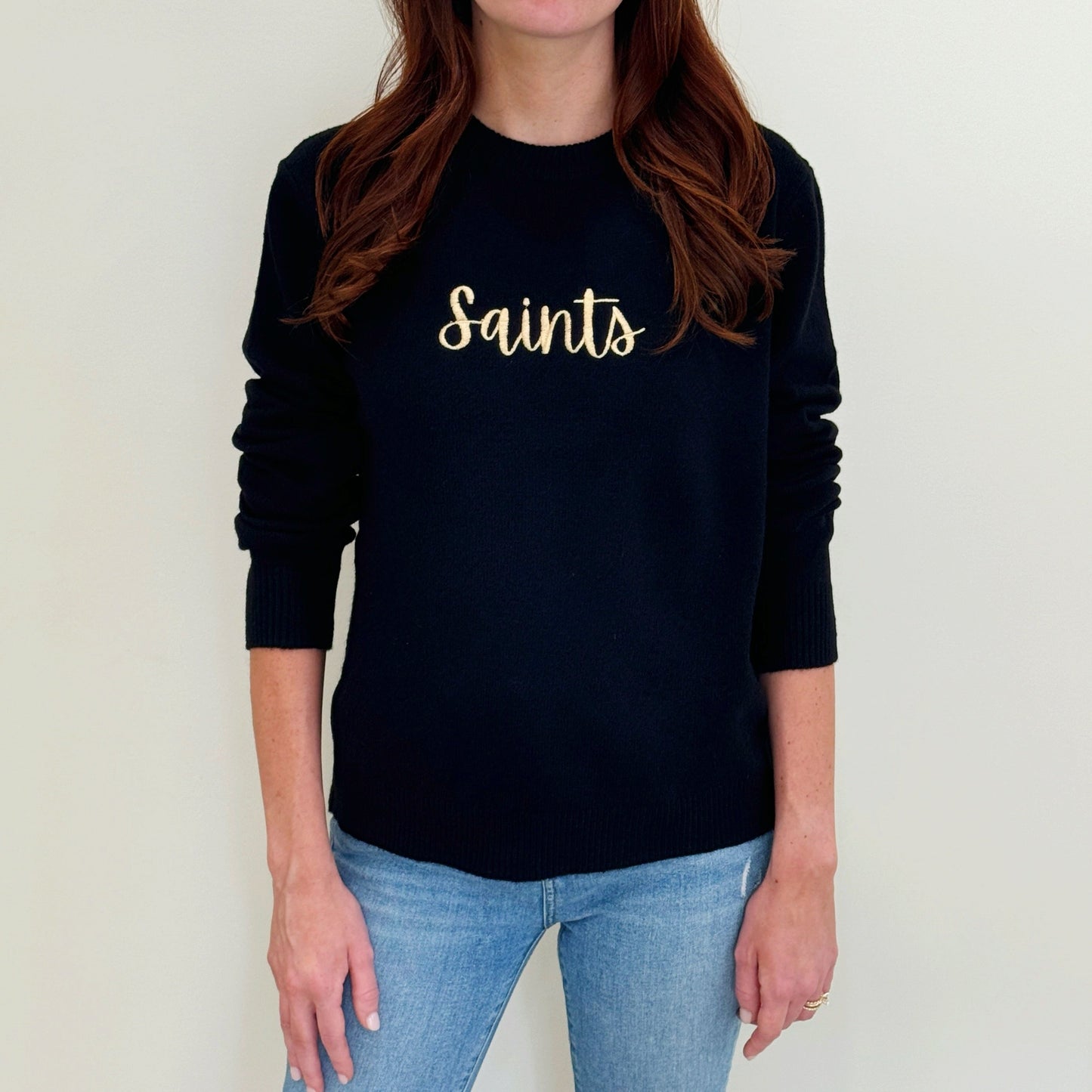 Saints Script Sweater-black