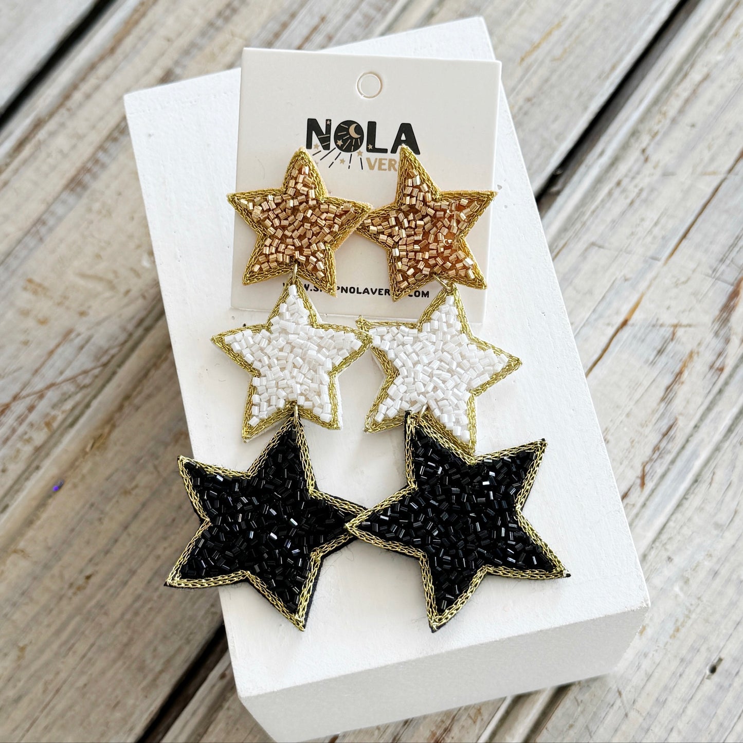 *PREORDER* Triple Star Saints Earrings