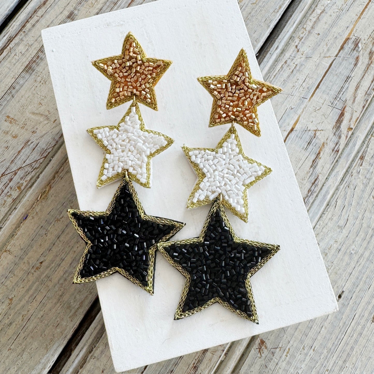 *PREORDER* Triple Star Saints Earrings