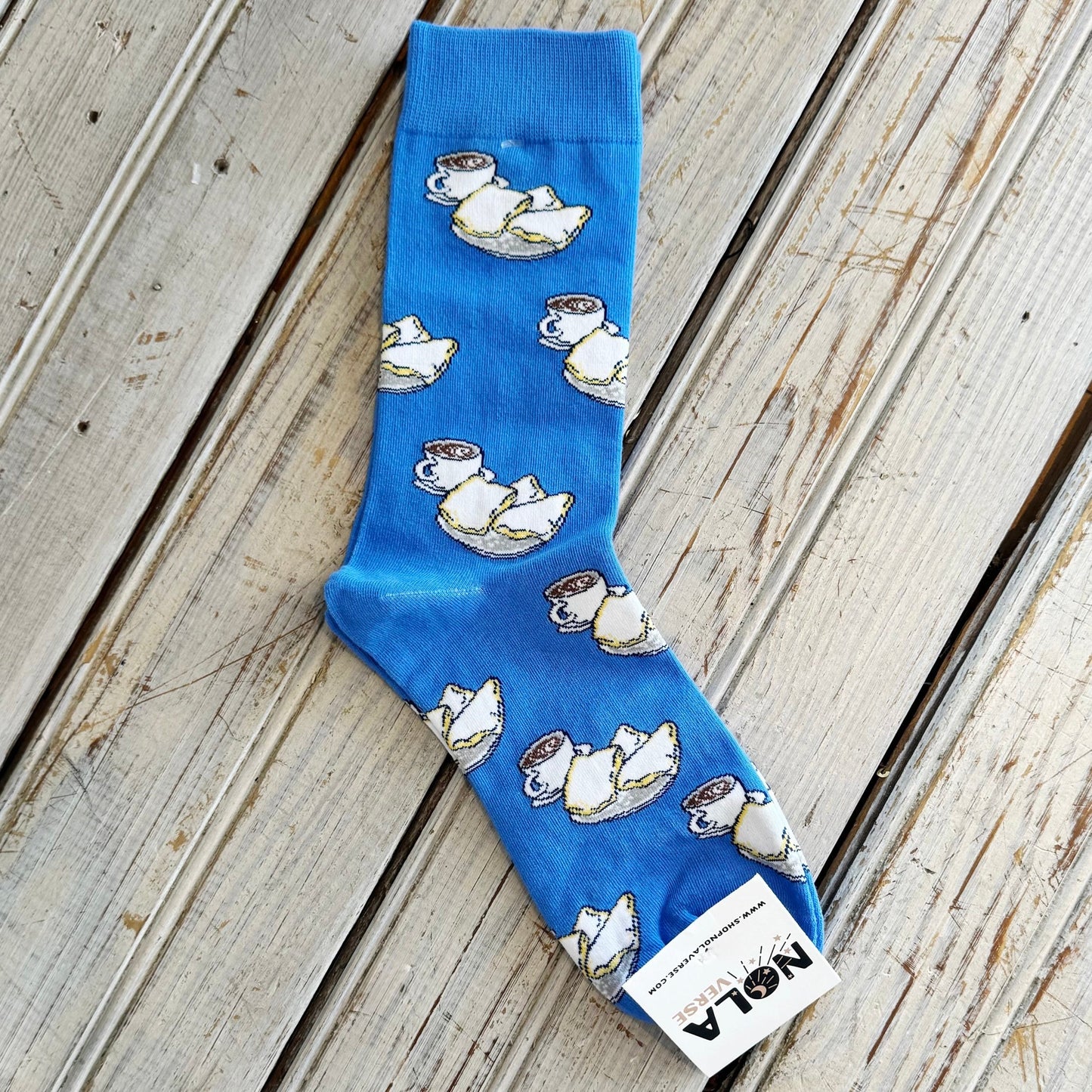 Nolaverse Beignets Socks-blue