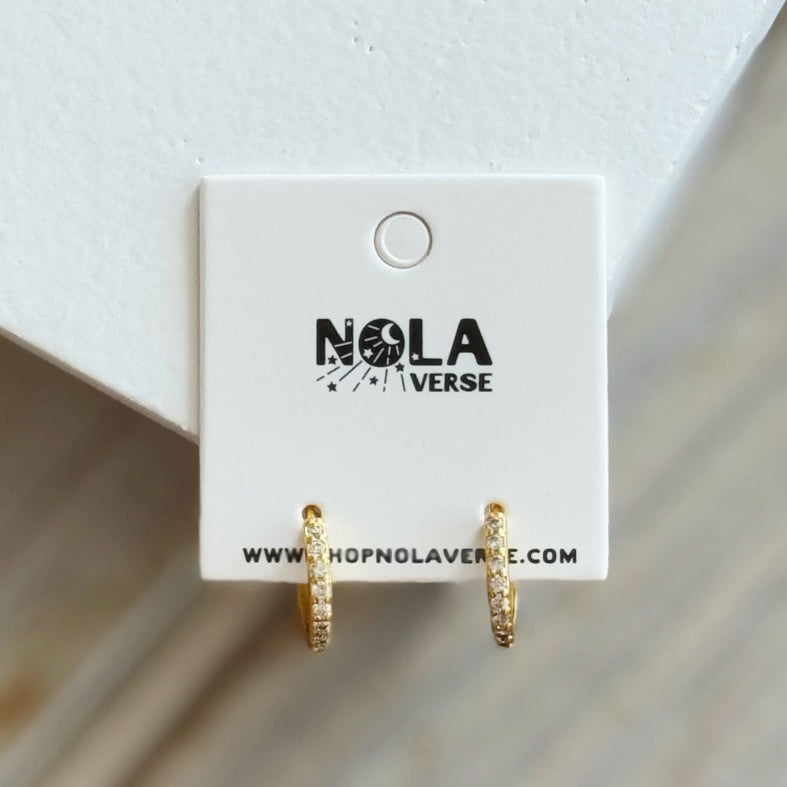 Nolaverse Small Crystal & Gold Hoop