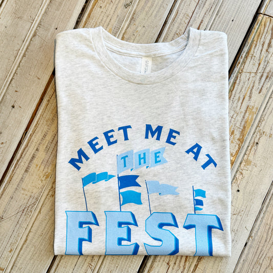 Meet Me At Fest Unisex Tee-heather white