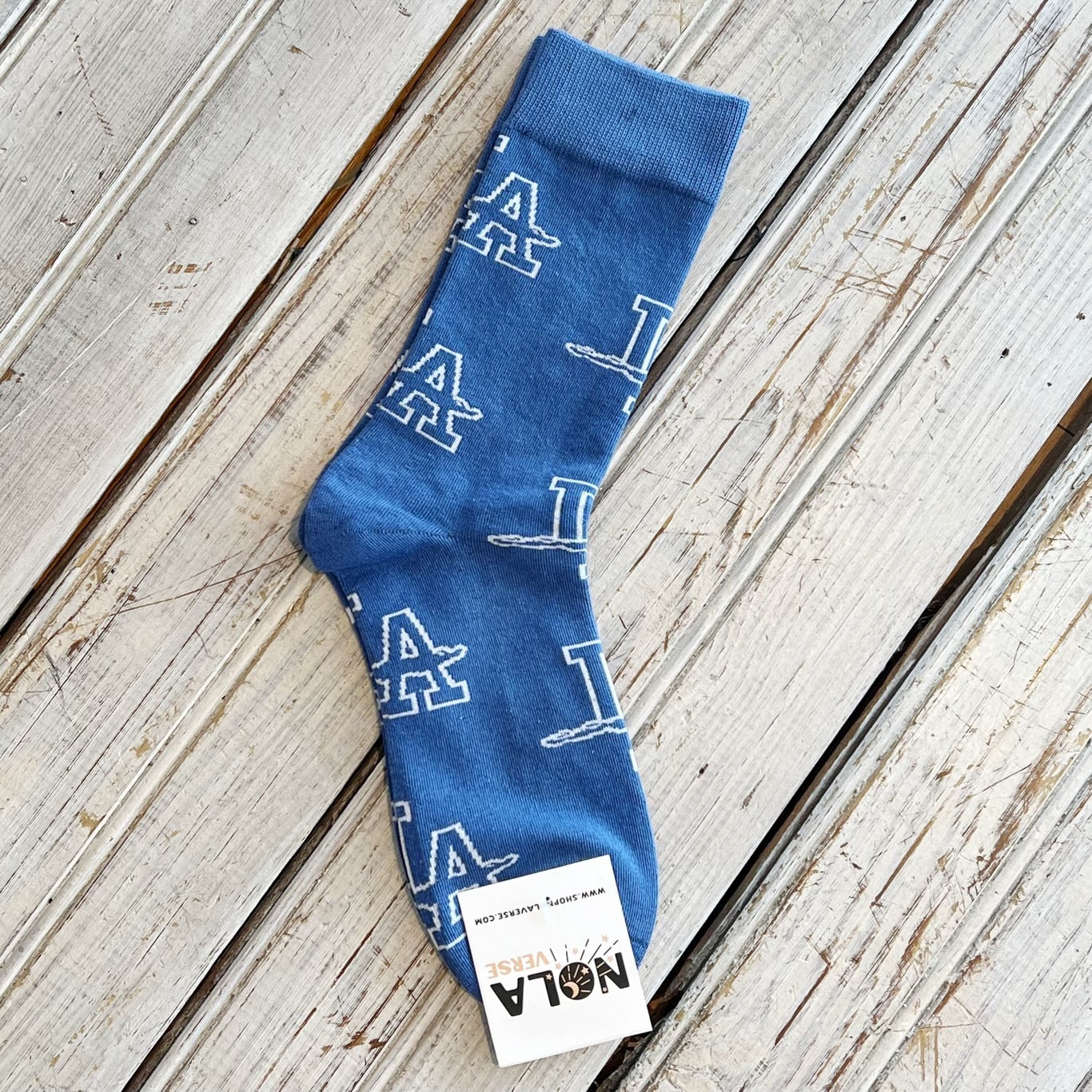 LA Gator Socks-blue & white