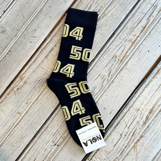 504 Socks-black & gold