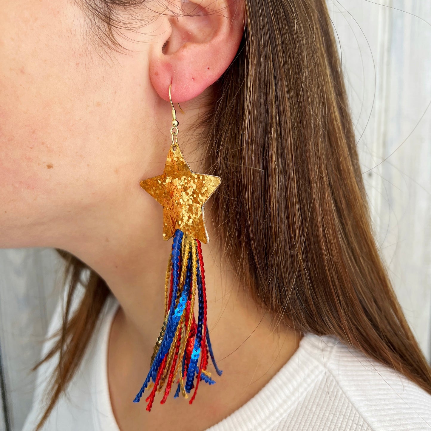 Pelicans Star Fringe Earrings