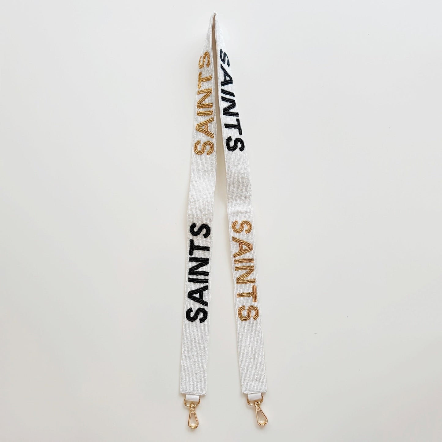 Saints Beaded Strap-white/gold/black