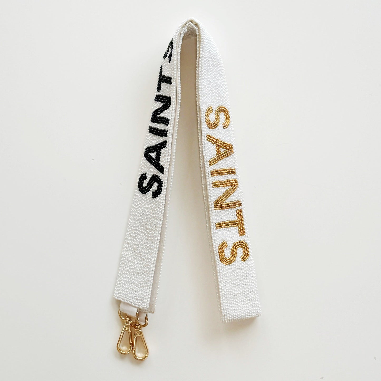 Saints Beaded Strap-white/gold/black