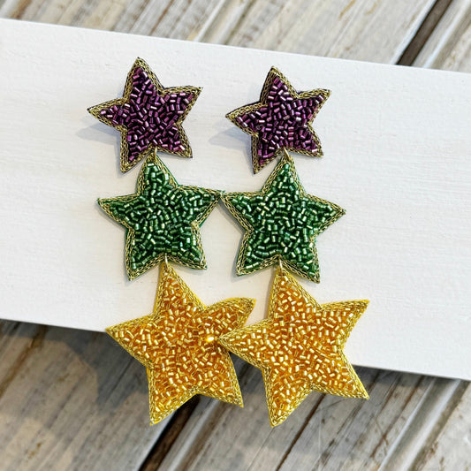 Mardi Gras Star Earrings