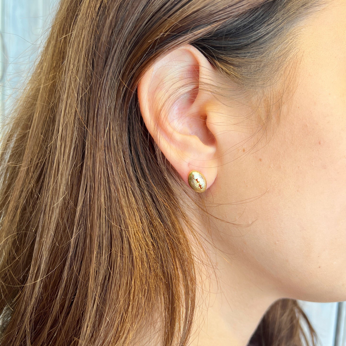 Nolaverse Football Stud Earring-gold