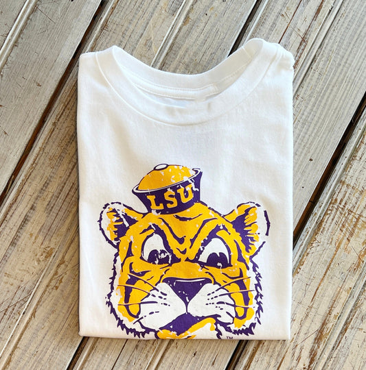 LSU Sailor Mike Kids Tee-white