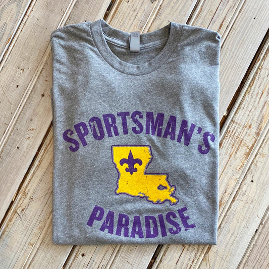 Sportsman's Paradise Unisex Tee-LSU grey