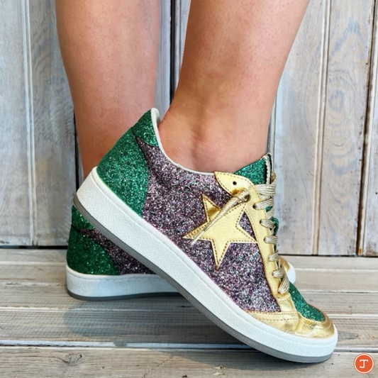 Mardi Gras Glitter Star Sneaker