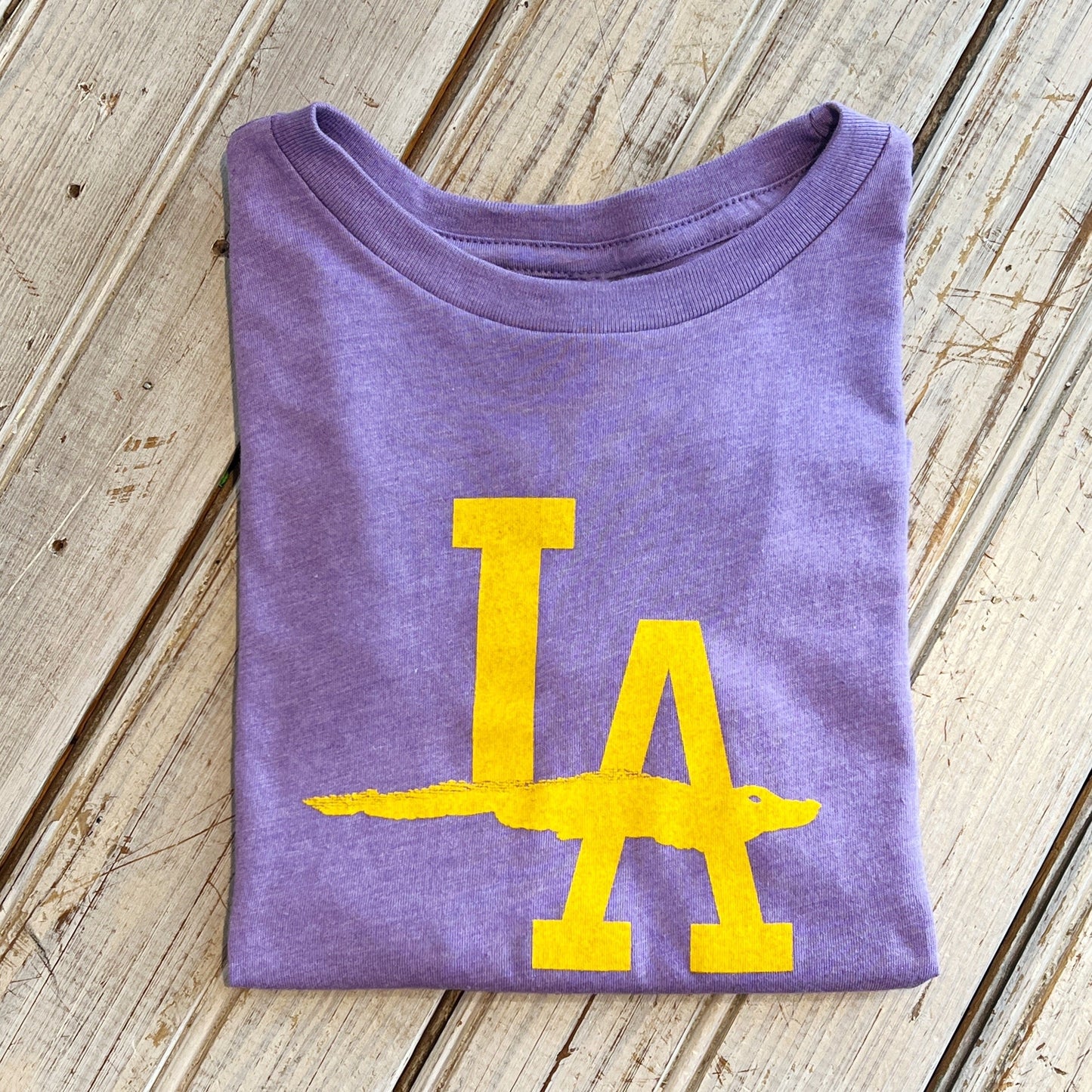 LA Gator Kids Tee-purple/gold