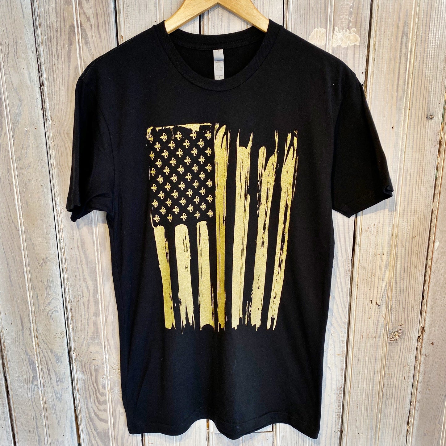 Saints Flag Tee-Black