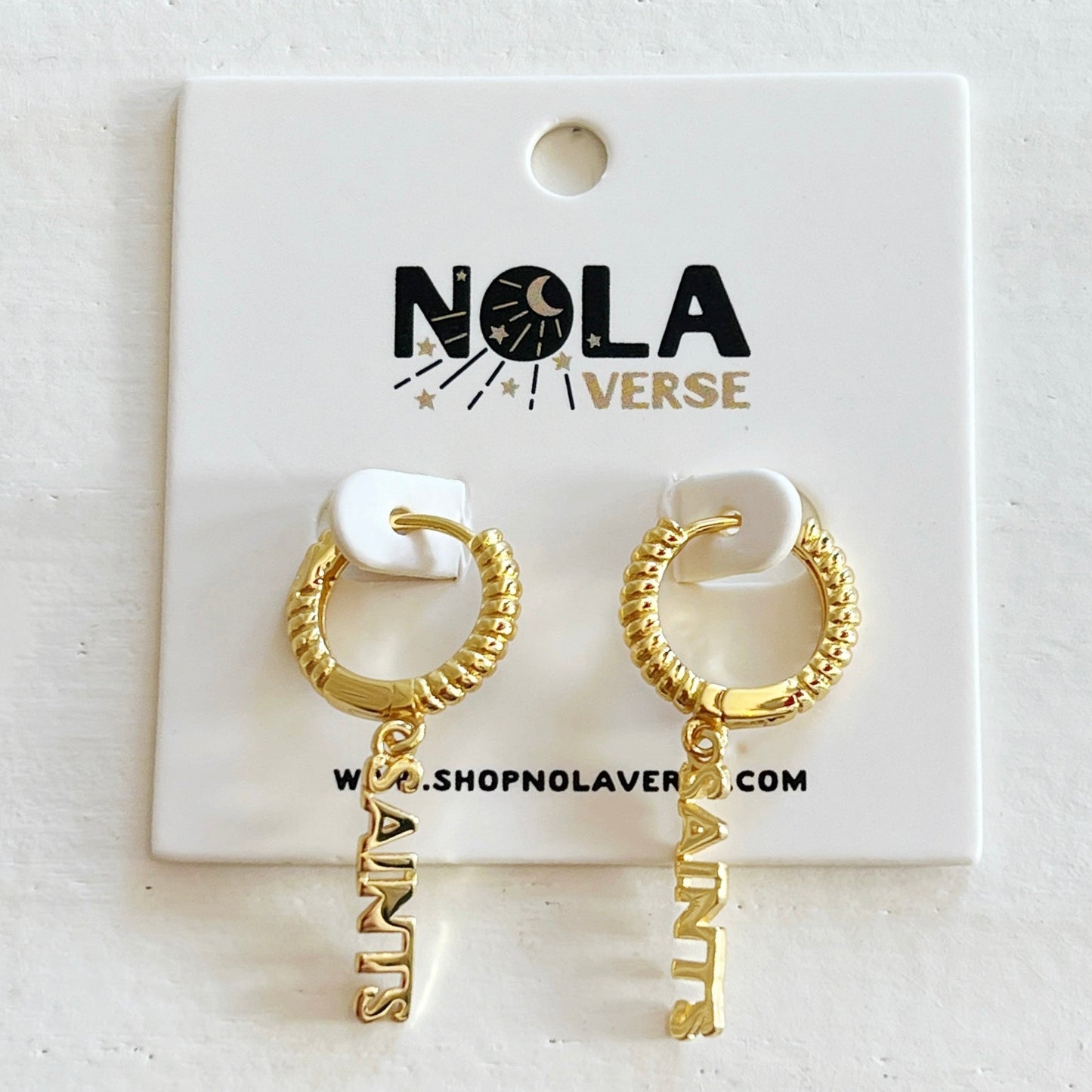 Nolaverse SAINTS Hoop Earring-gold