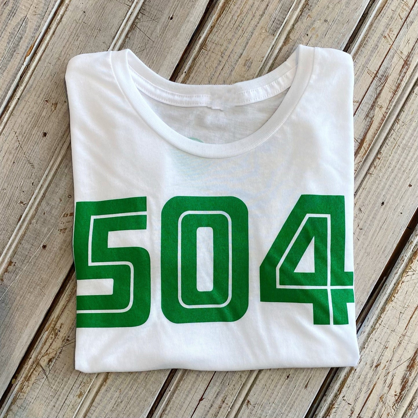 504 Crop Top-white/green