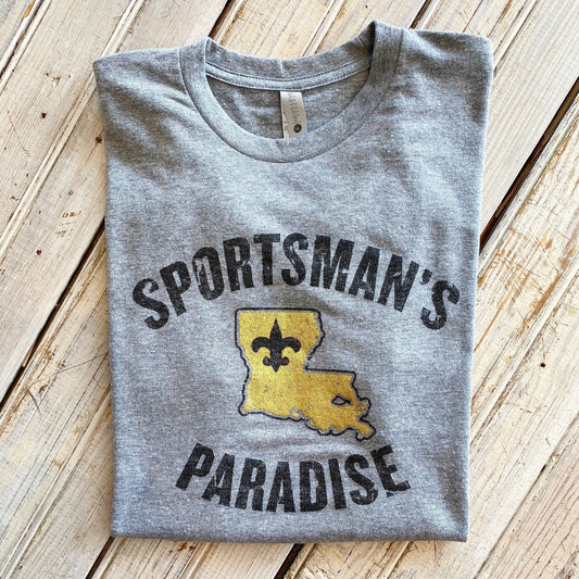 Sportsman's Paradise Unisex Tee-Saints Grey