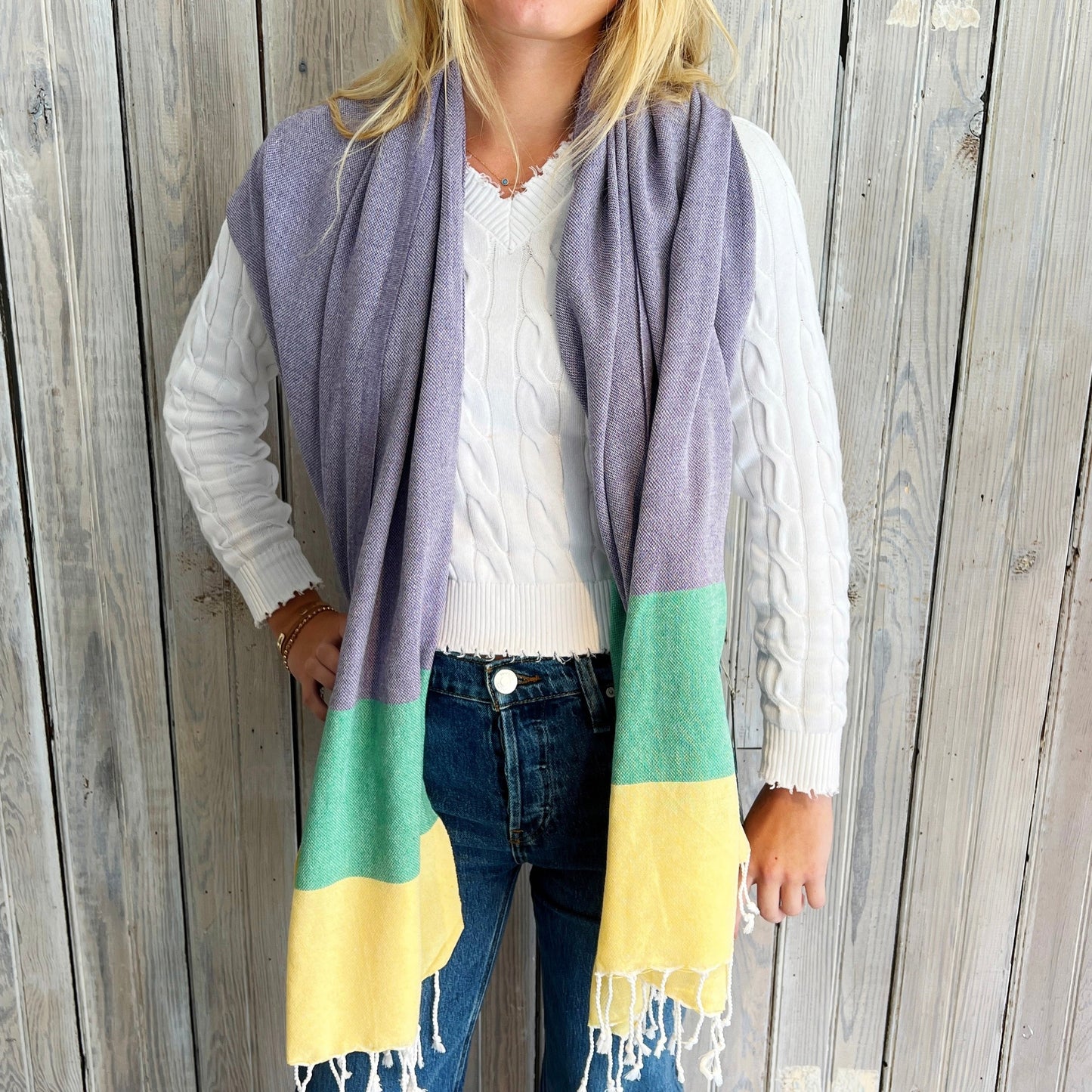 Nolaverse Mardi Gras Turkish Loomed Scarf