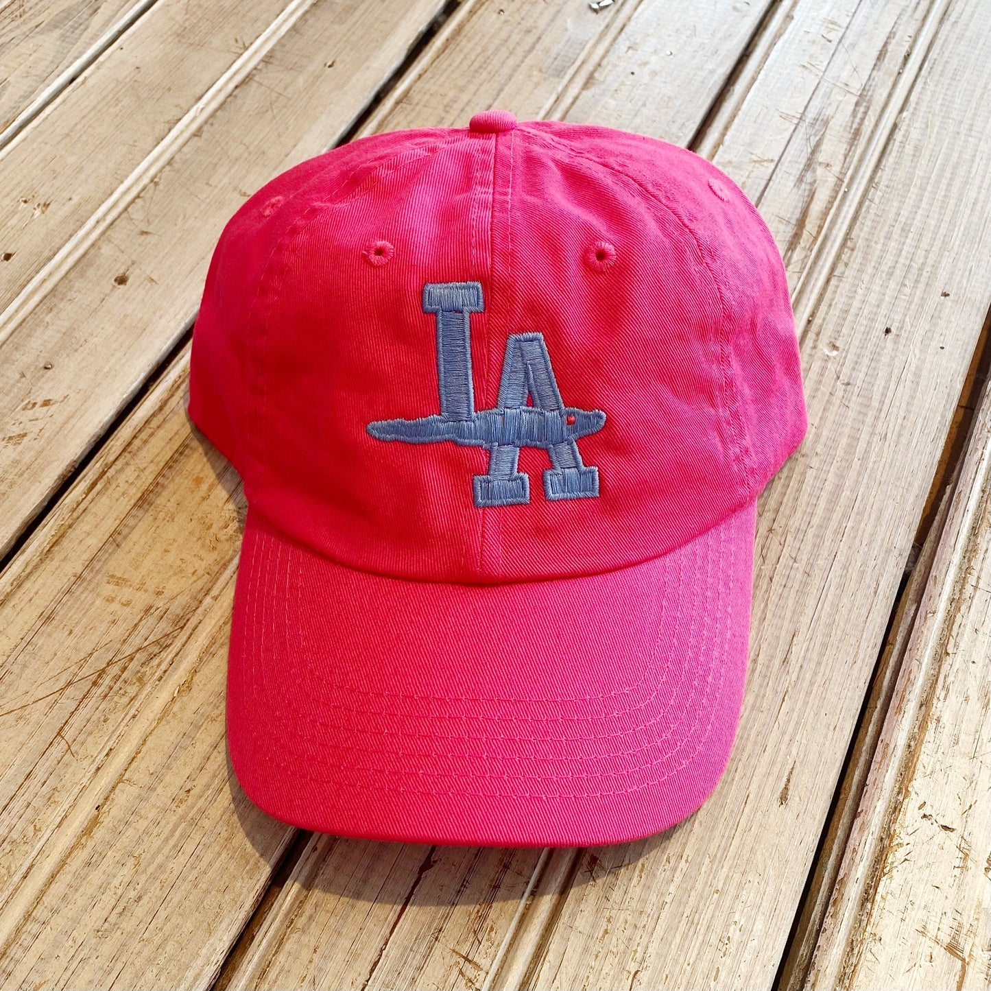 LA Gator Hat-pink & blue