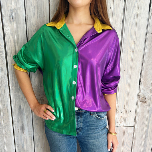 Nolaverse MG Metallic Button Down