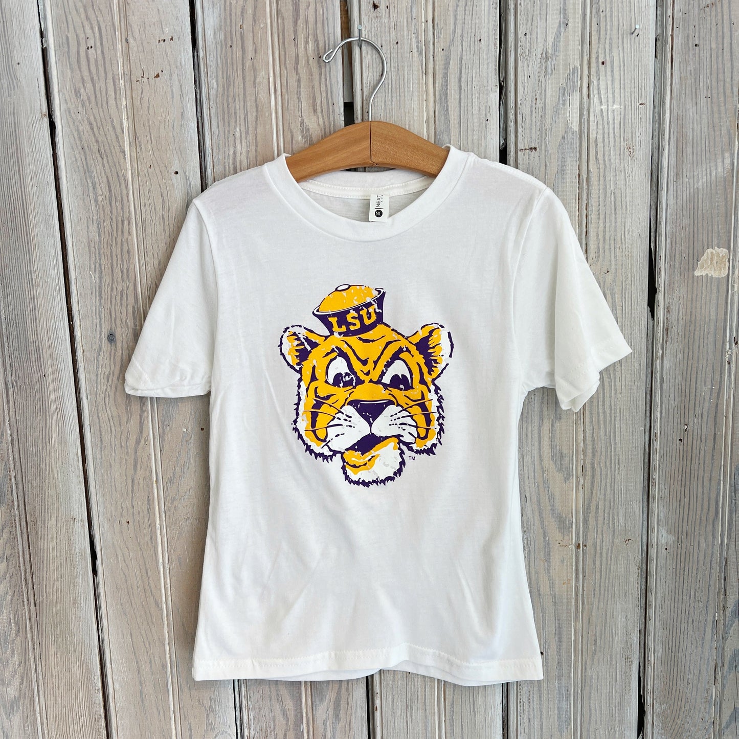 LSU Sailor Mike Kids Tee-white