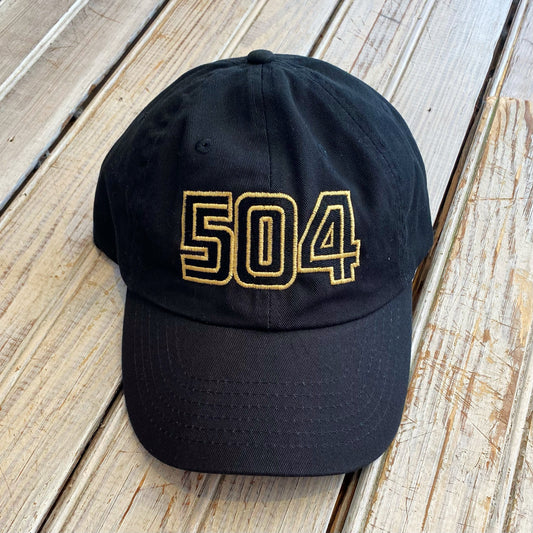 504 Hat-black & gold