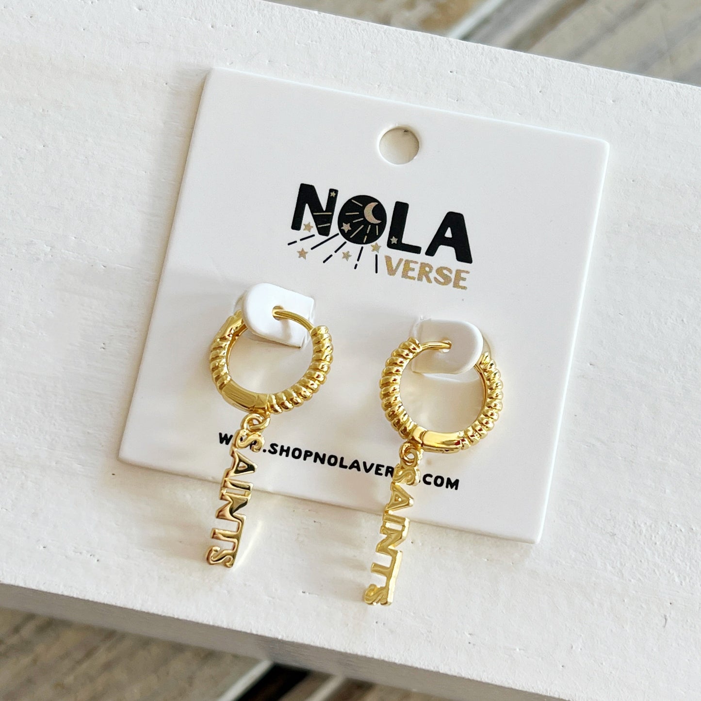 Nolaverse SAINTS Hoop Earring-gold