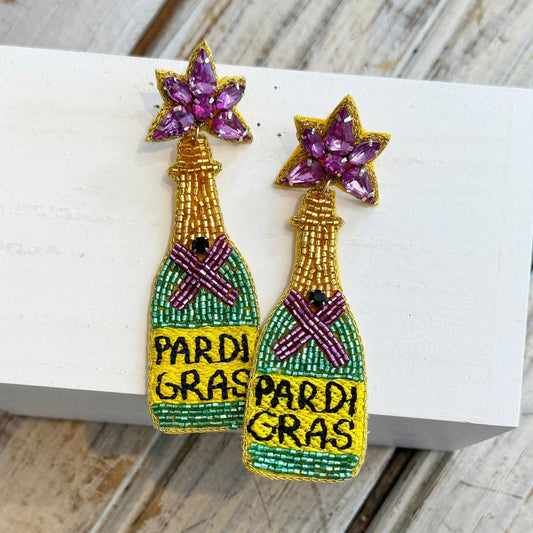 Nolaverse Pardi Gras Bottle Earring