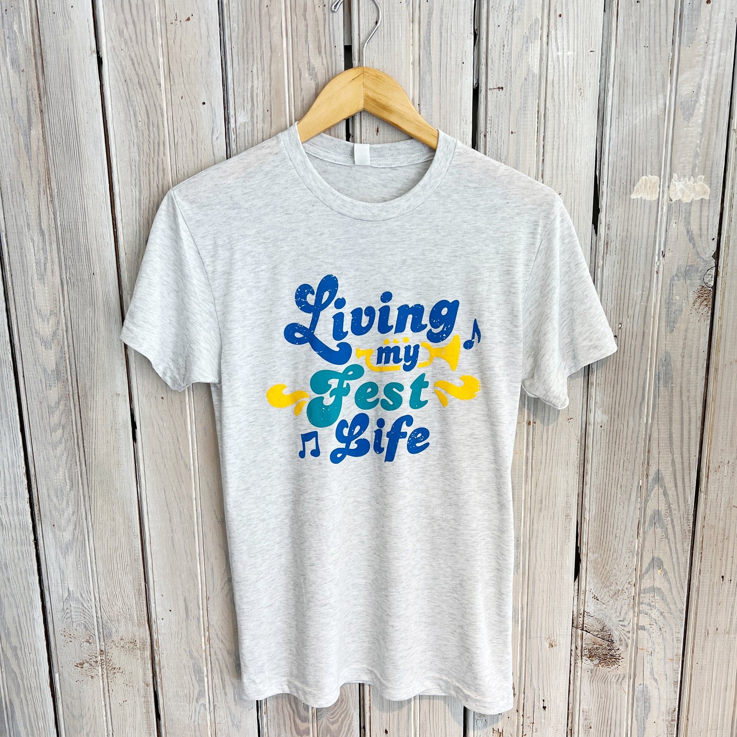 Living My Fest Life Unisex Tee-heather white