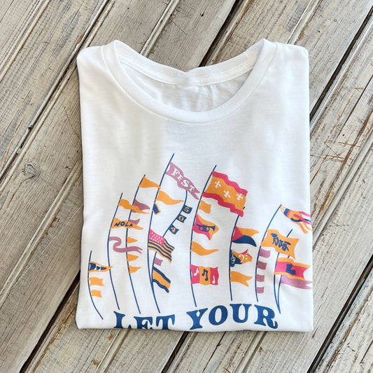 Let Your Fest Flag Fly Crop Top-white