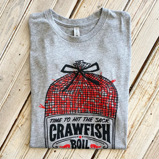 Hit the Sack Crawfish Tee-Grey