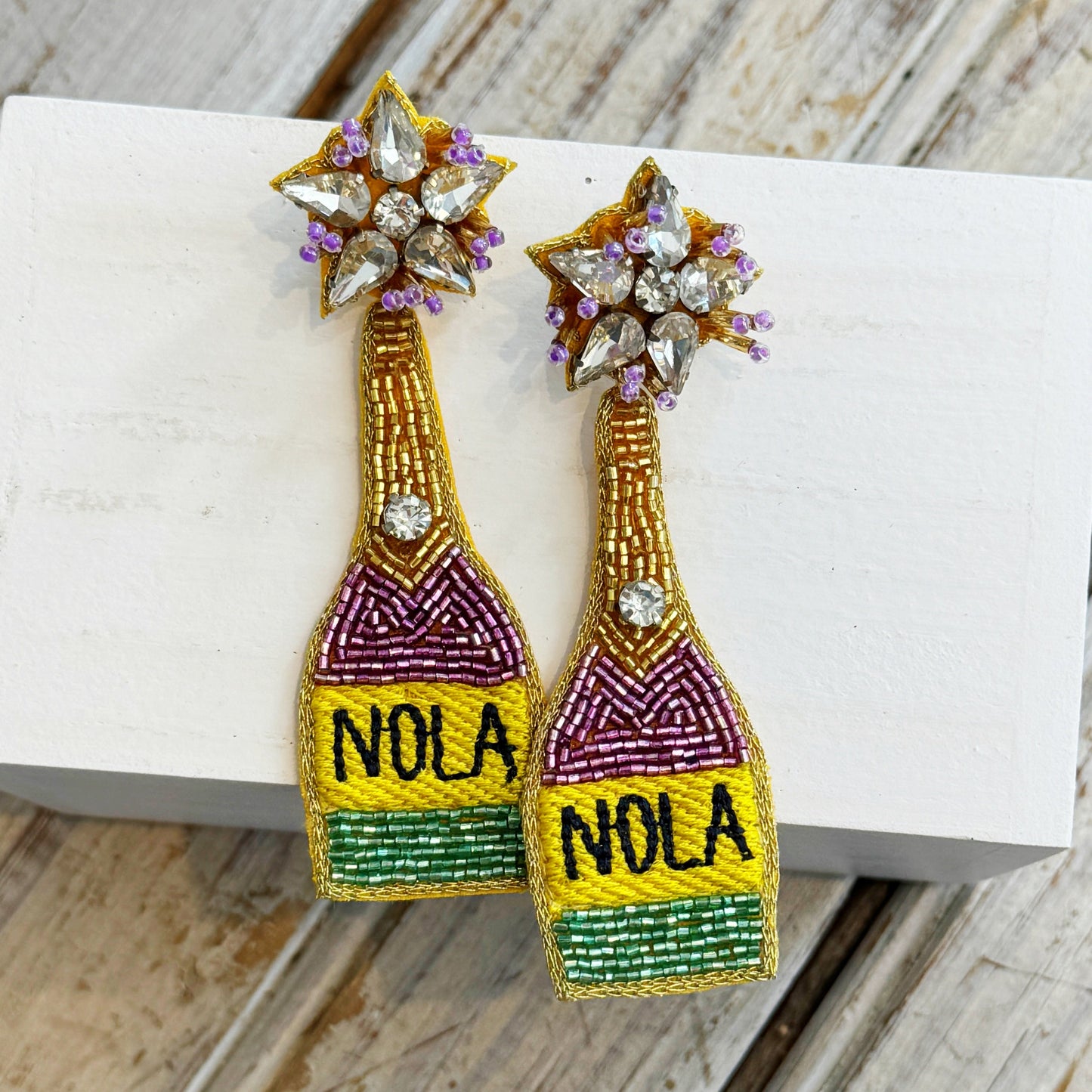 Nolaverse Nola Mardi Gras Bottle Earring