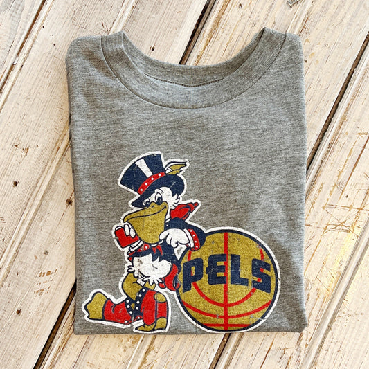 Retro Fair Pelican Pels Kid's Tee-hea grey